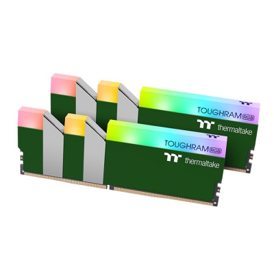 鋼影TOUGHRAM RGB記憶體 DDR4 3600MHz 16GB (8GB x2)-競速綠